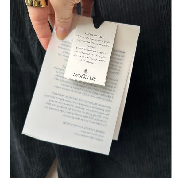 NWT Moncler 7 Fragment Corduroy Pants Black Men’s 50 Side Code Print - Picture 8 of 16